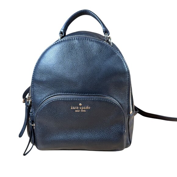Kate Spade Jackson Medium Black Pebbled Leather Backpack Bag - Picture 1 of 10